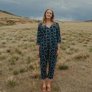 NEW Happy French Gang Bubbly Indigo Jumpsuit - S/M